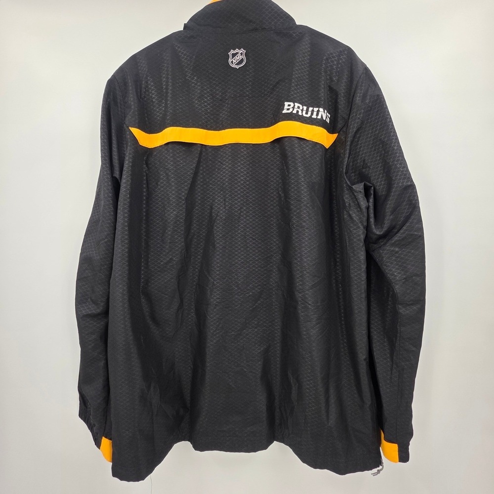 REEKBOK CENTER ICE BOSTON BRUINS 1/4 Zip WINDBREAKER MENS MEDIUM BLACK YELLOW - Picture 8 of 15